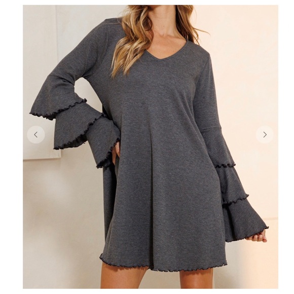 #11 Boho Perfect Ruffle Point Long Sleeve dress - Picture 3 of 3